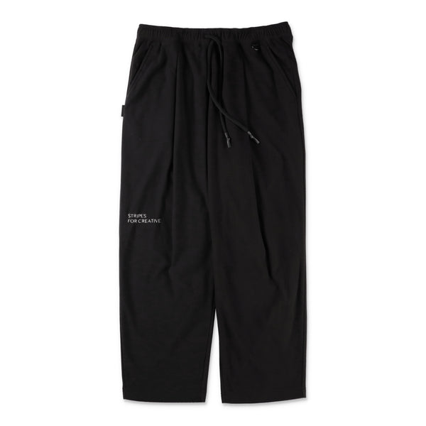 S.F.C  FLEECE WIDE TAPERED EASY PANTS BLACK 正面