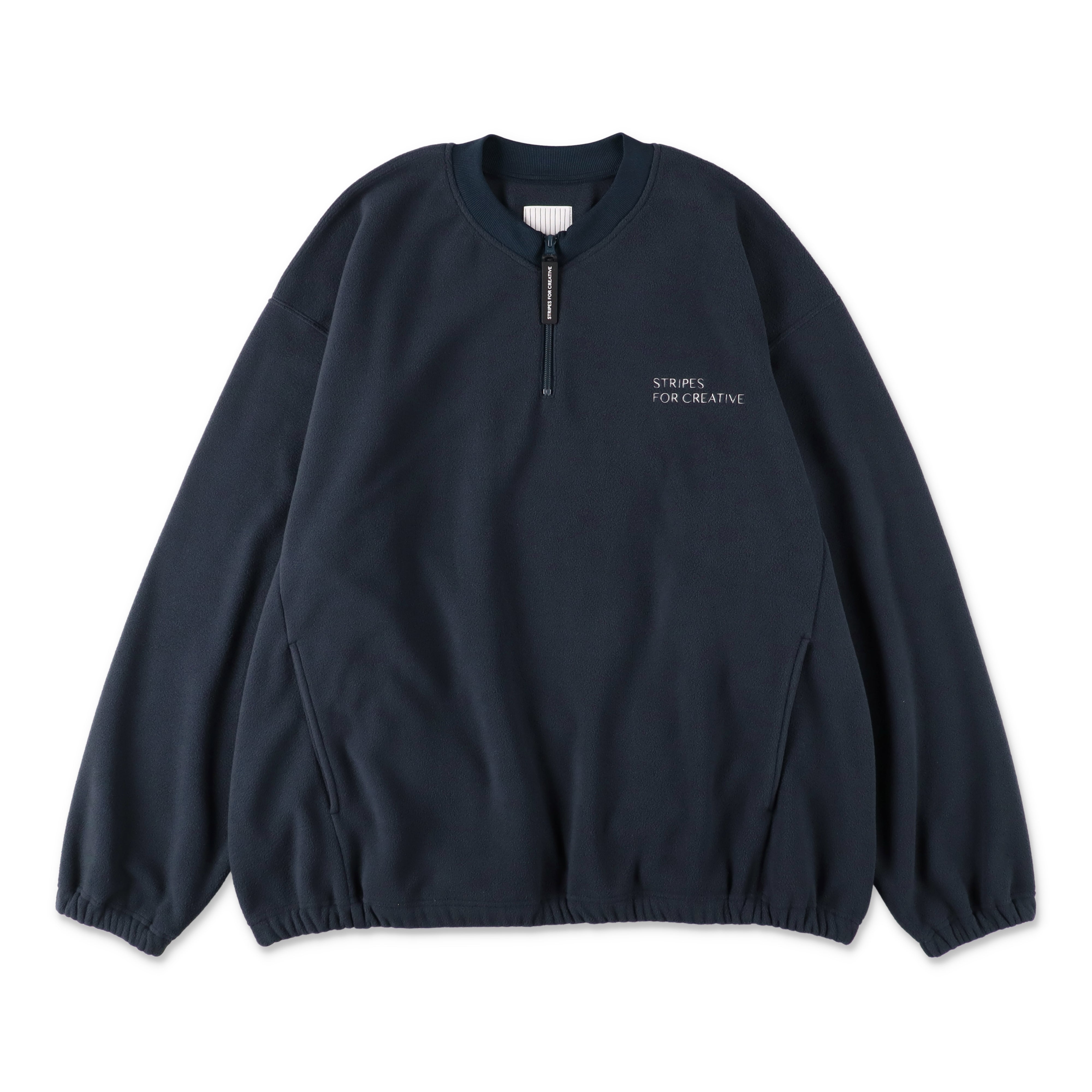 S.F.C FLEECE BASEBALL HALF ZIP JACKET - NAVY – STUDY SHOWROOM STORE