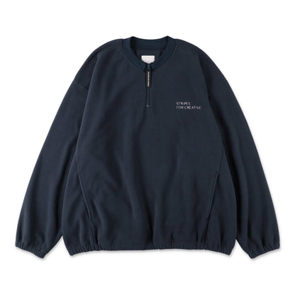 S.F.C FLEECE BASEBALL HALF ZIP JACKET NAVY 正面