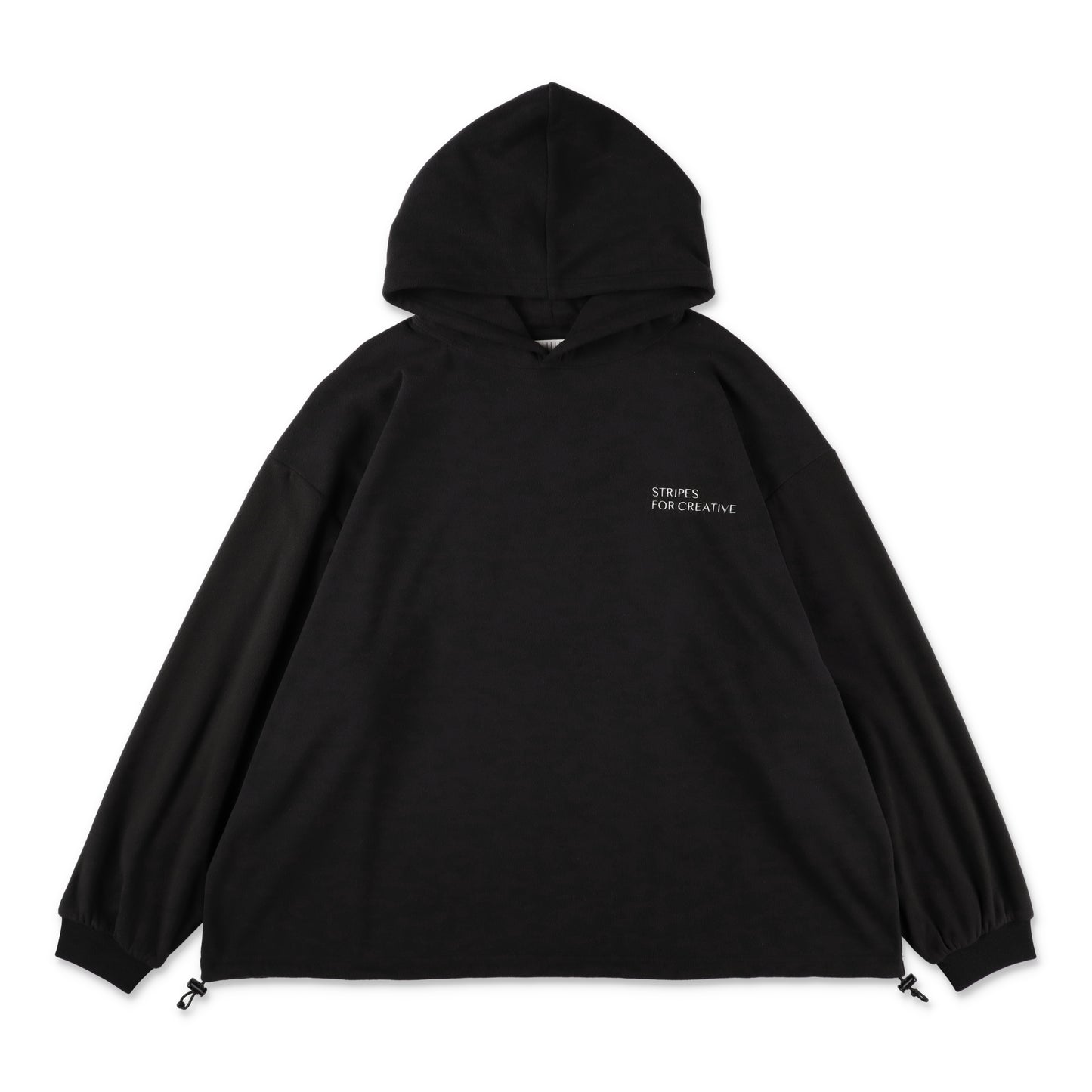 S.F.C FLEECE SUPER BIG HOODY LS TEE W/DRAWSTRINGS BLACK 全体