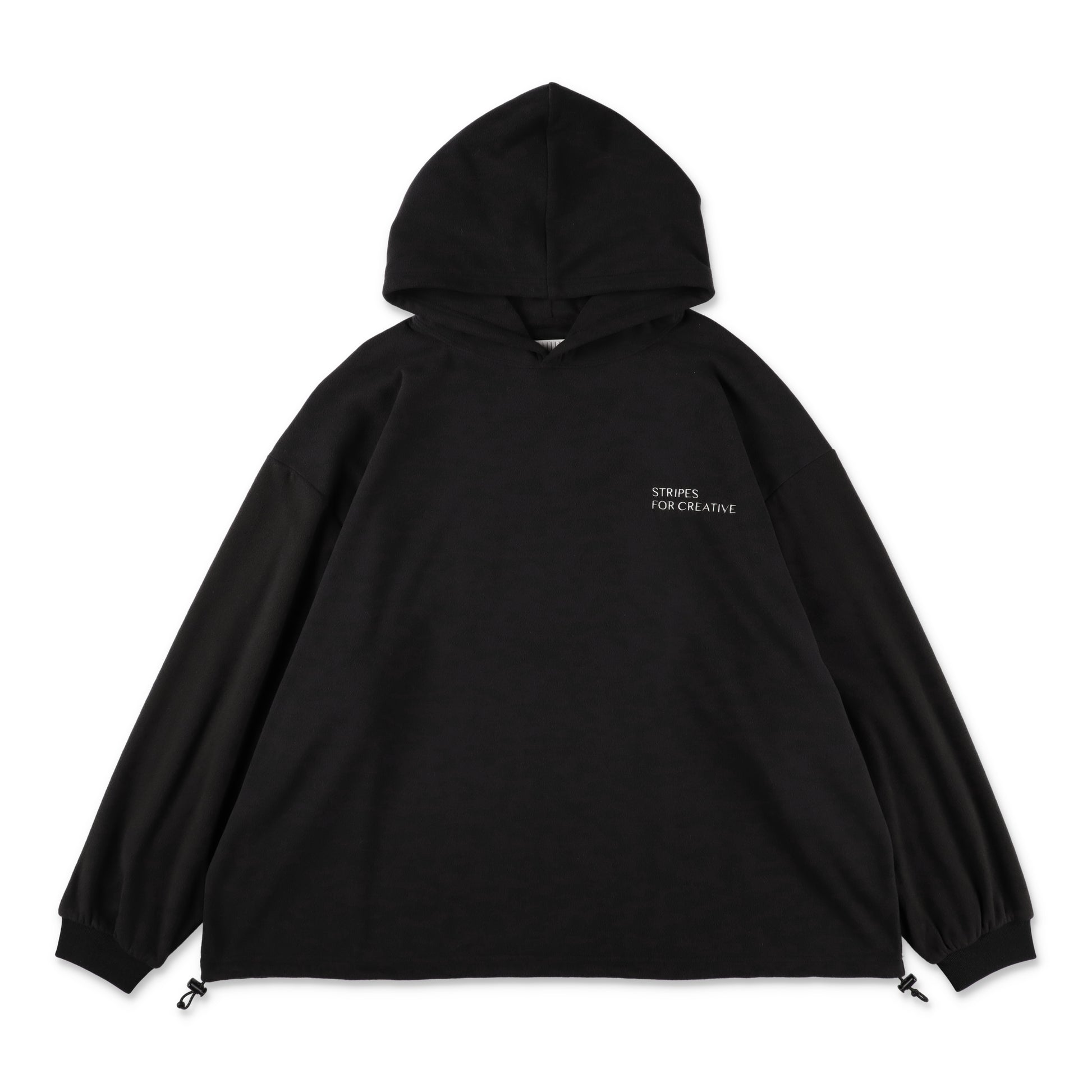 S.F.C FLEECE SUPER BIG HOODY LS TEE W/DRAWSTRINGS BLACK 全体