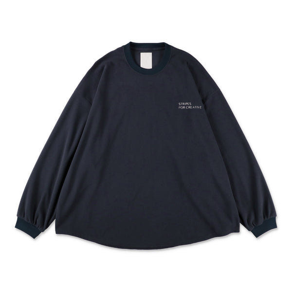 S.F.C FLEECE SUPER BIG LS ROUND TEE NAVY 正面