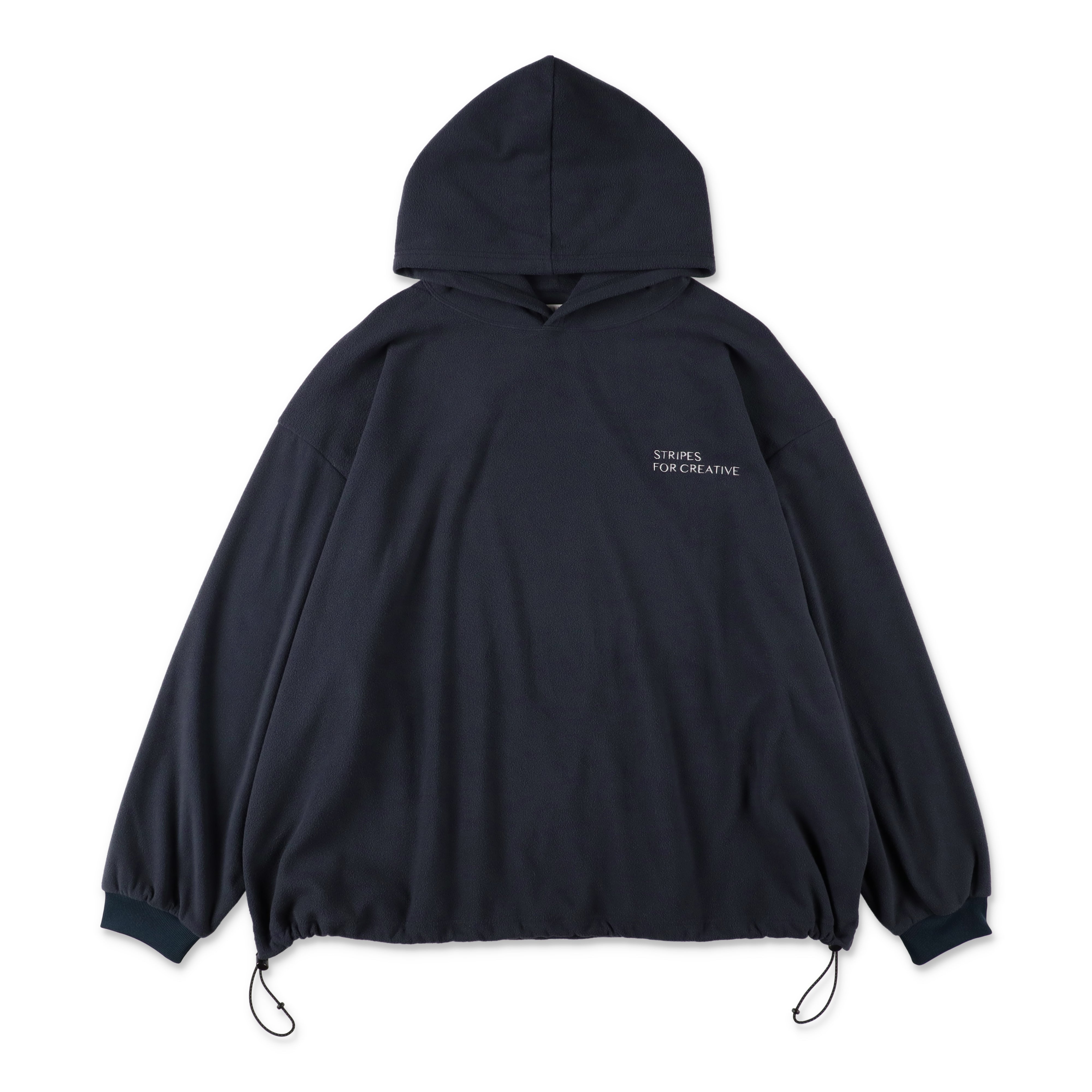 S.F.C FLEECE SUPER BIG HOODY LS TEE W/DRAWSTRINGS - NAVY – STUDY