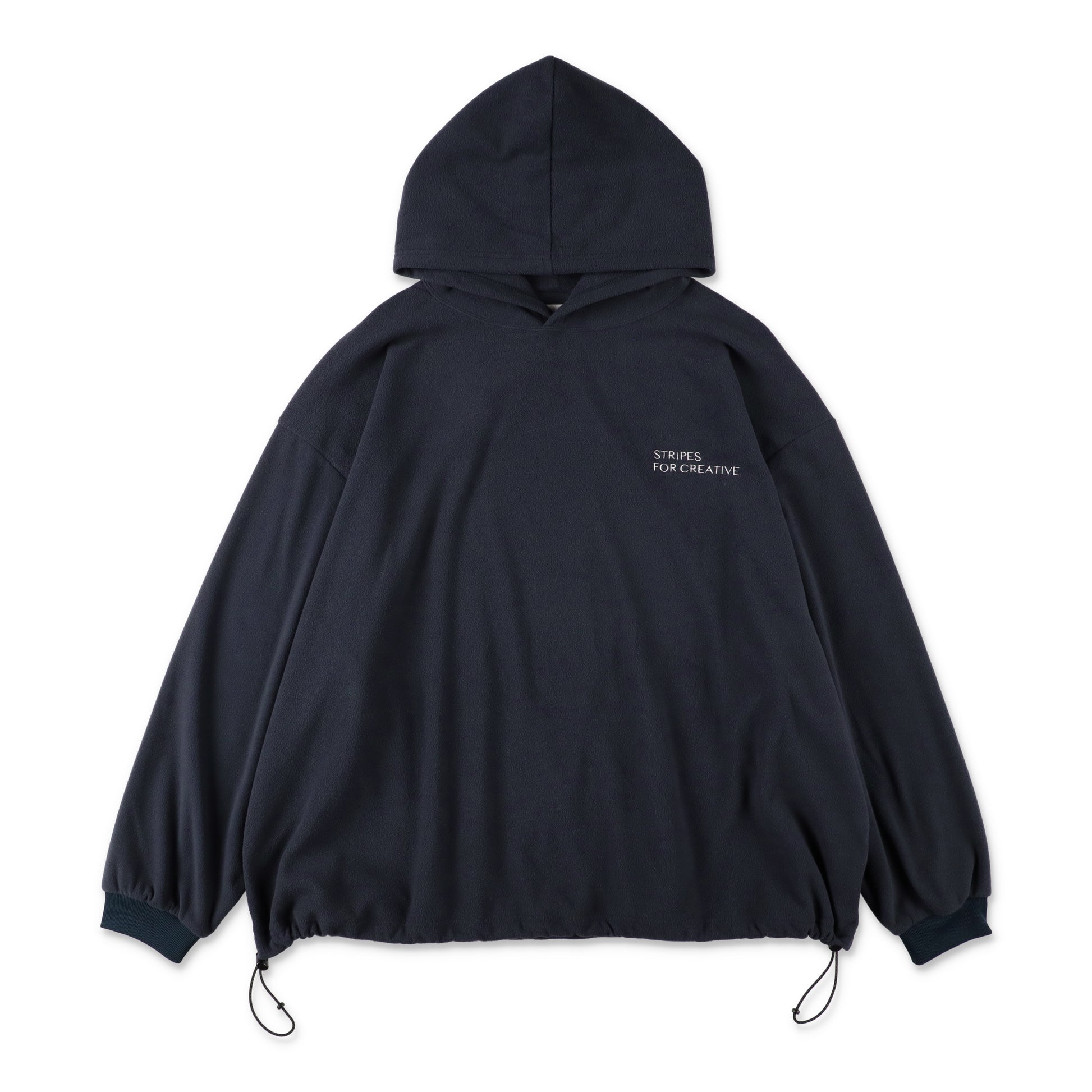 S.F.C FLEECE SUPER BIG HOODY LS TEE W/DRAWSTRINGS NAVY 正面