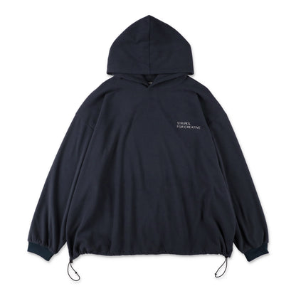 S.F.C FLEECE SUPER BIG HOODY LS TEE W/DRAWSTRINGS NAVY 正面