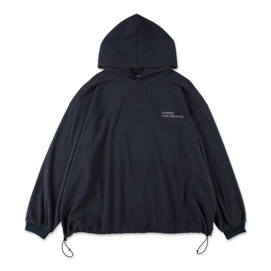 S.F.C FLEECE SUPER BIG HOODY LS TEE W/DRAWSTRINGS NAVY 正面