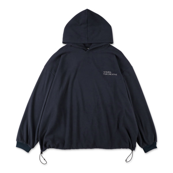 S.F.C FLEECE SUPER BIG HOODY LS TEE W/DRAWSTRINGS NAVY 正面