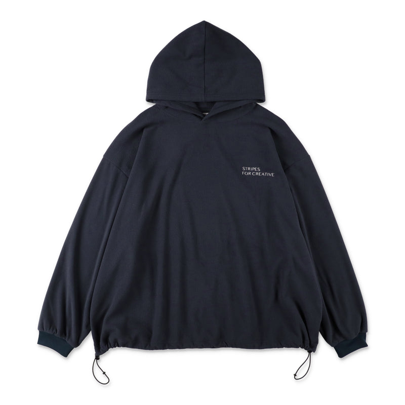 S.F.C FLEECE SUPER BIG HOODY LS TEE W/DRAWSTRINGS - NAVY – STUDY