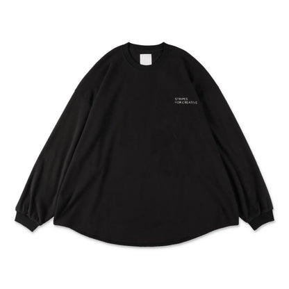 S.F.C FLEECE SUPER BIG LS ROUND TEE BLACK 正面