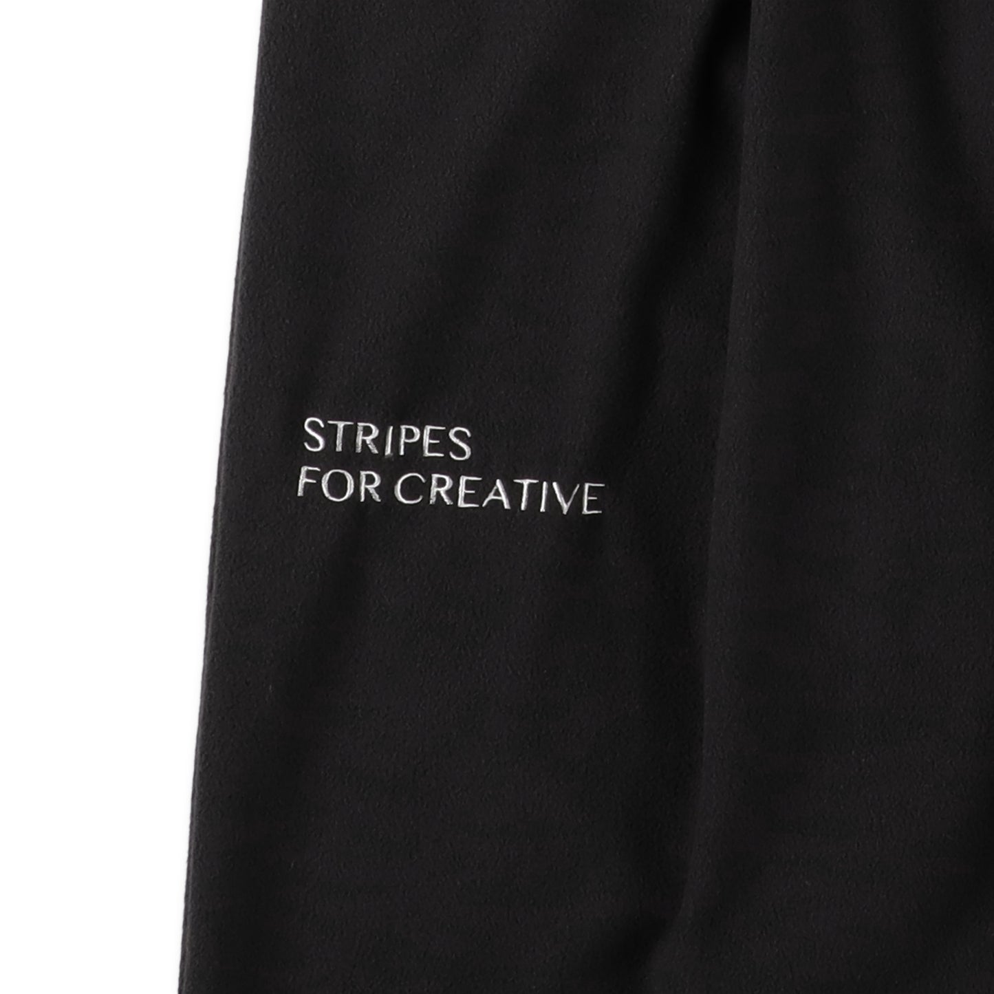 S.F.C  FLEECE WIDE TAPERED EASY PANTS BLACK ロゴ刺繍