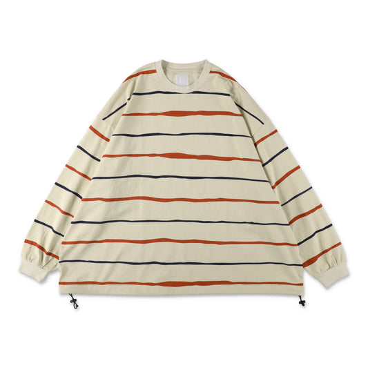S.F.C Super Big Stripe LS Tee (W/Drawstrings) Beige【SFCFW26CS07】(N)