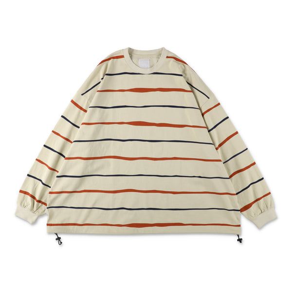 S.F.C Super Big Stripe LS Tee (W/Drawstrings) Beige【SFCFW26CS07】(N)