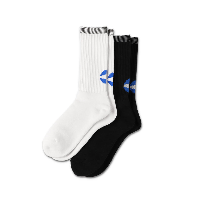 S.F.C × ADVANCED RESEARCH 2Pack Logo Socks White & Black set
