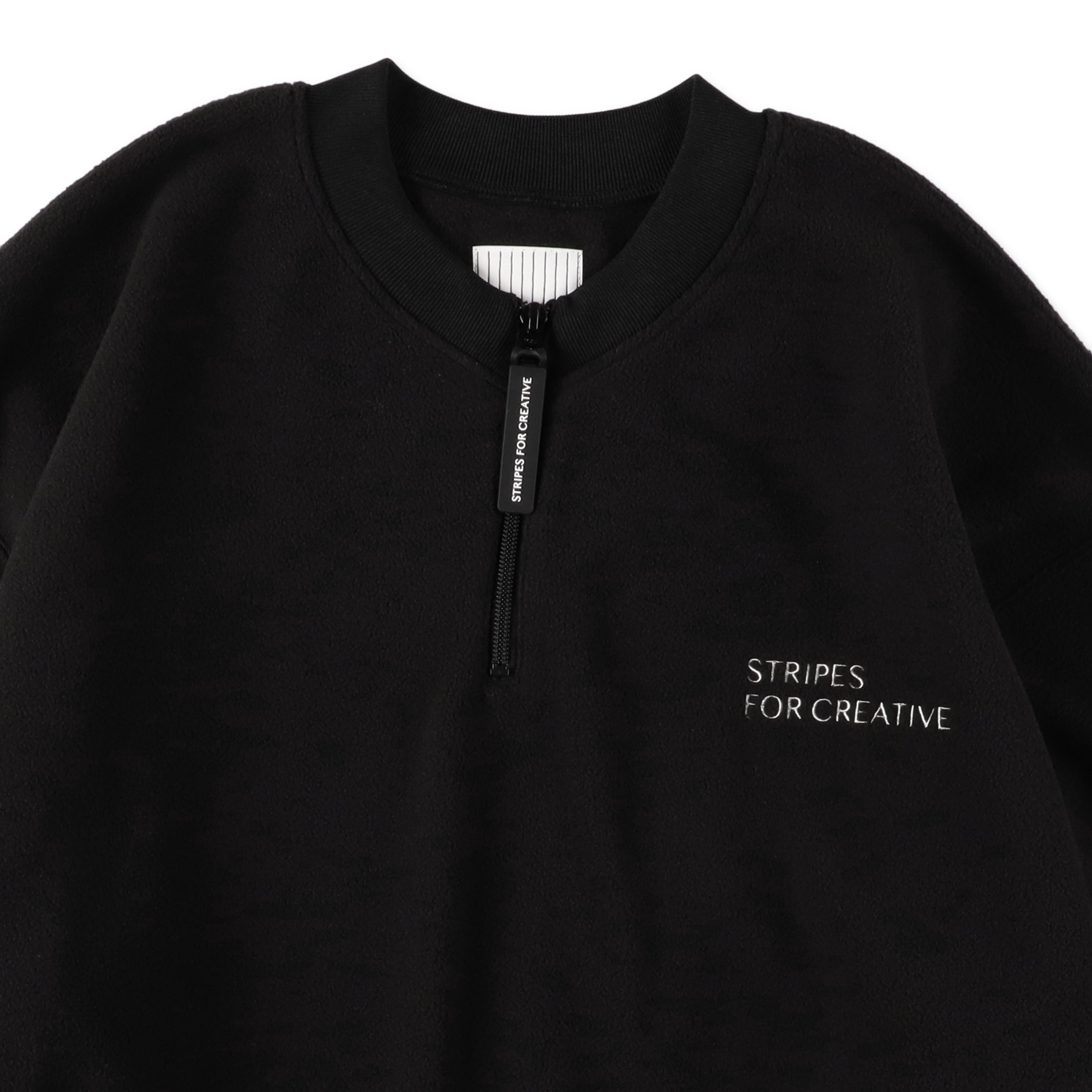 S.F.C FLEECE BASEBALL HALF ZIP JACKET - BLACK – STUDY SHOWROOM STORE