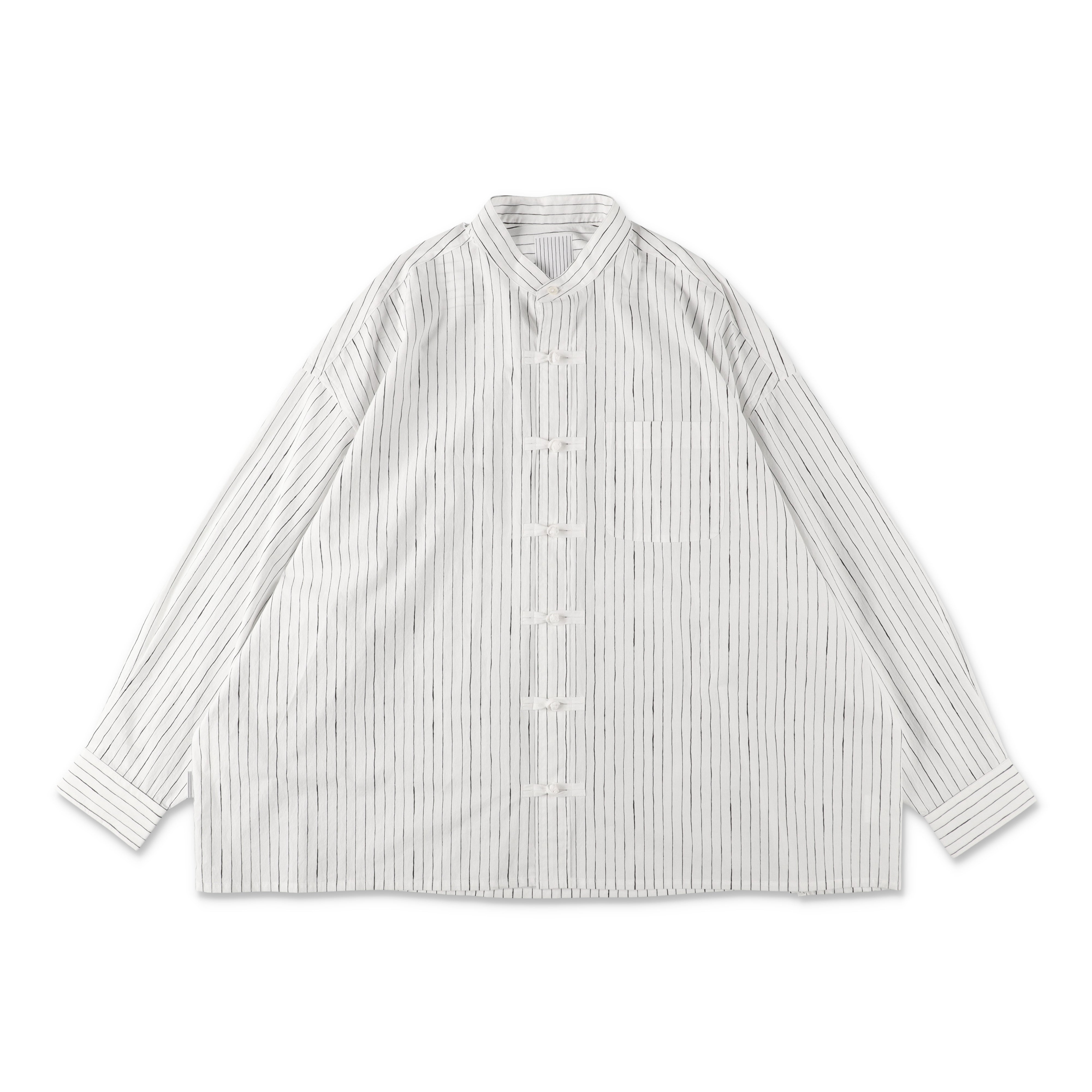 S.F.C COTTON STRIPE KUNG FU SHIRT - White – STUDY SHOWROOM STORE