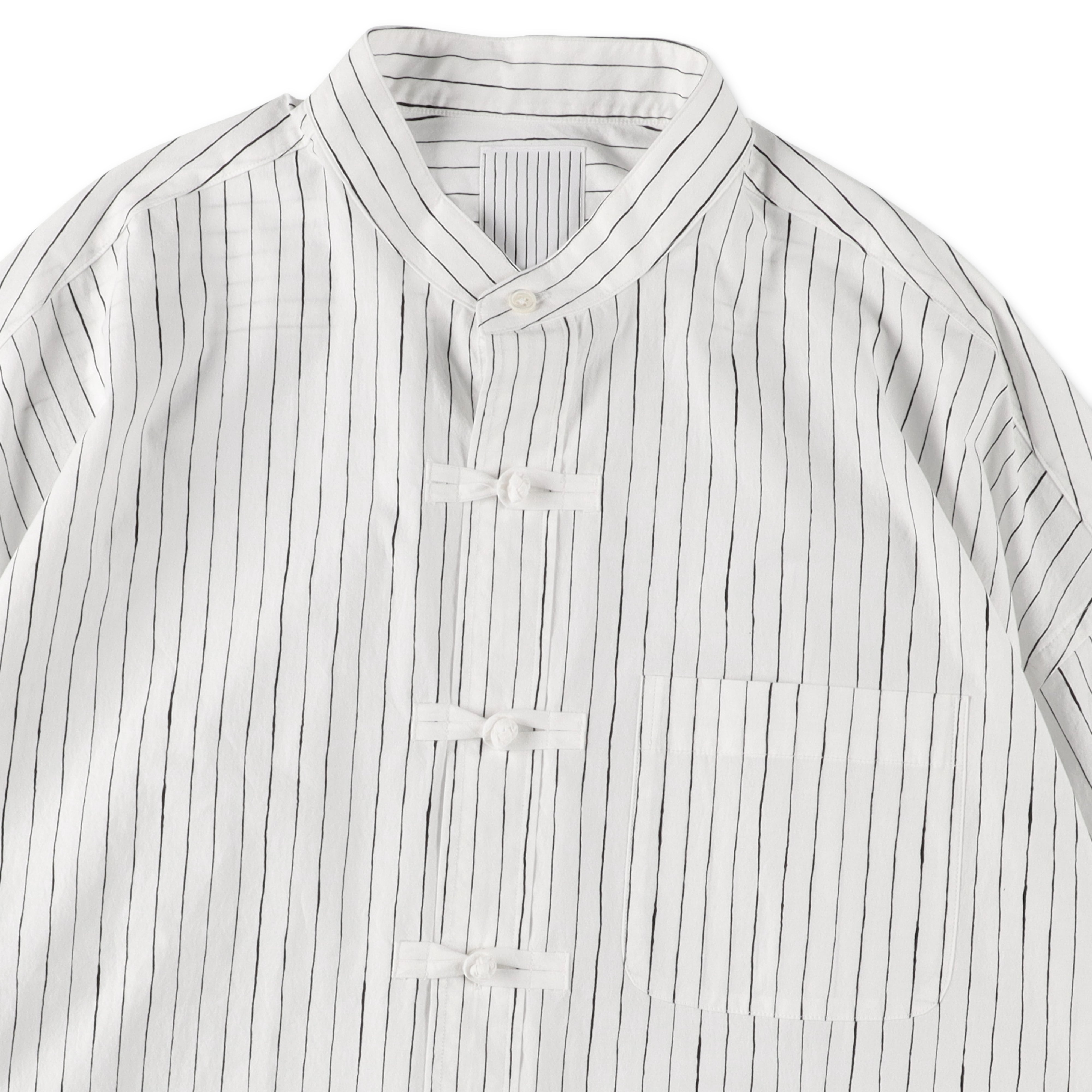 S.F.C COTTON STRIPE KUNG FU SHIRT - White – STUDY SHOWROOM STORE