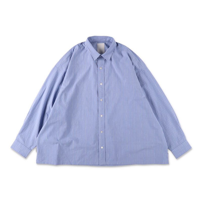 S.F.C COTTON STRIPE SLIT SHIRT - Sax – STUDY SHOWROOM STORE