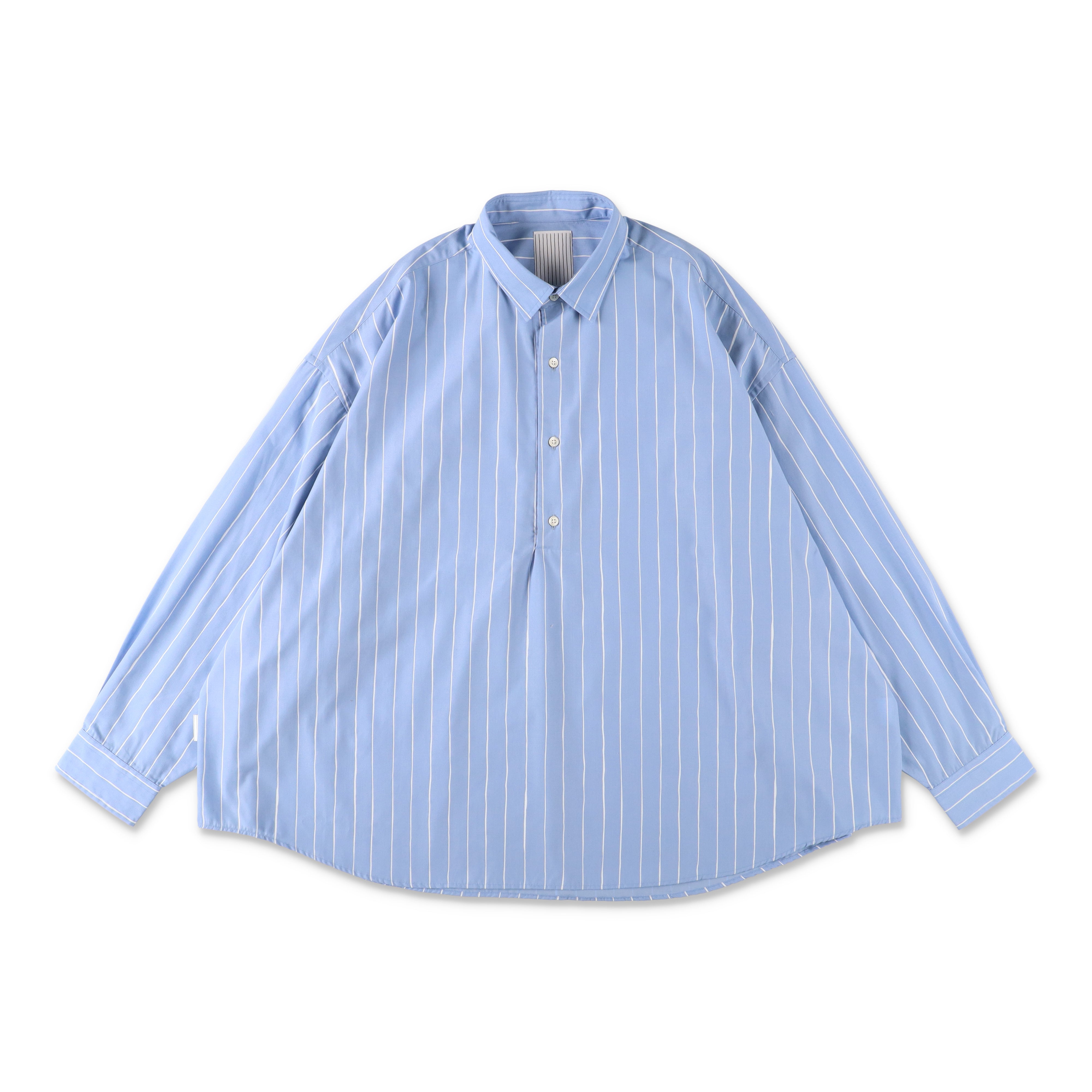 S.F.C P/C STRIPE PULL OVER SHIRT - Sax – STUDY SHOWROOM STORE