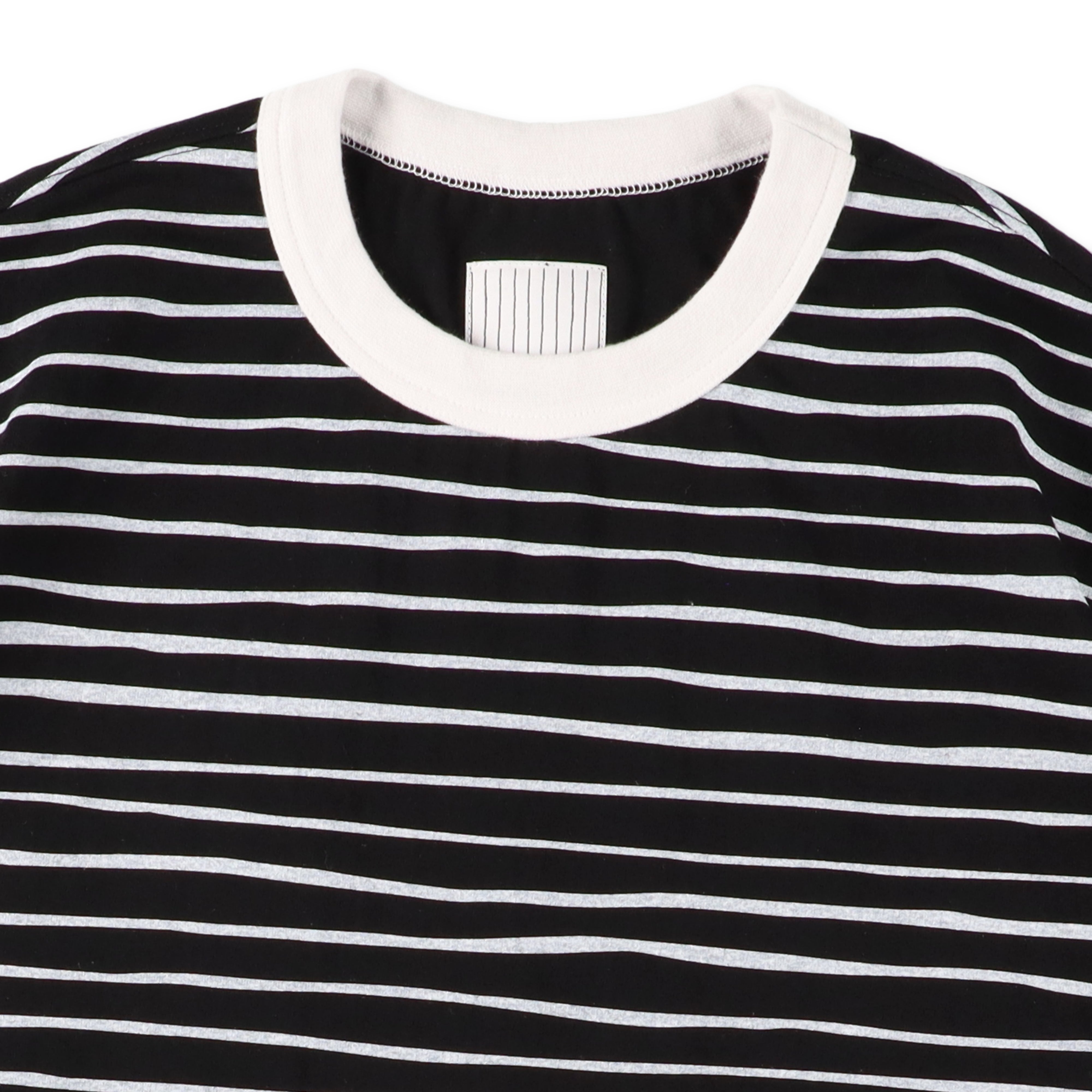 S.F.C SUPER BIG 90'S SIDE STRIPE SHORT SLEEVE TEE - Black-White