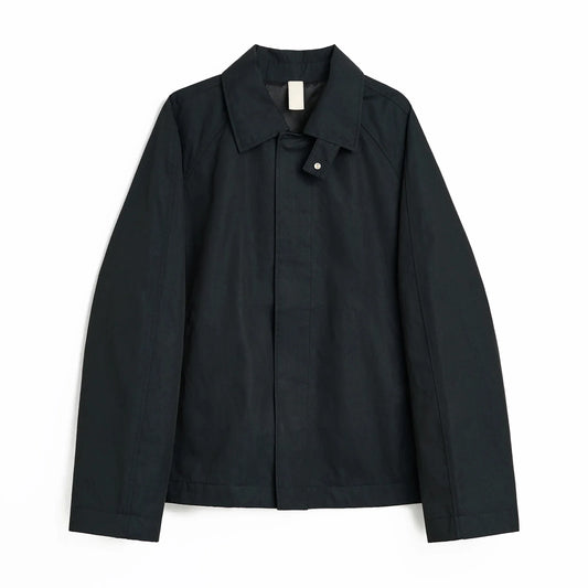 SUNFLOWER SHORT RAGLAN COAT Black フロントデザイン ジャケット 全体ビュー