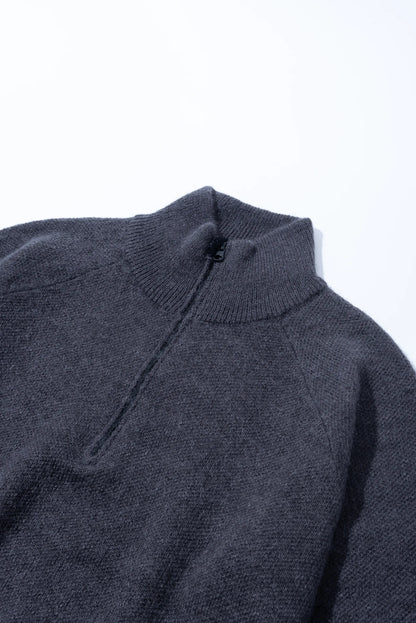 Hiking Patrol Essence Mohair Mixed Knit Top Slate Brown 商品画像 首元詳細