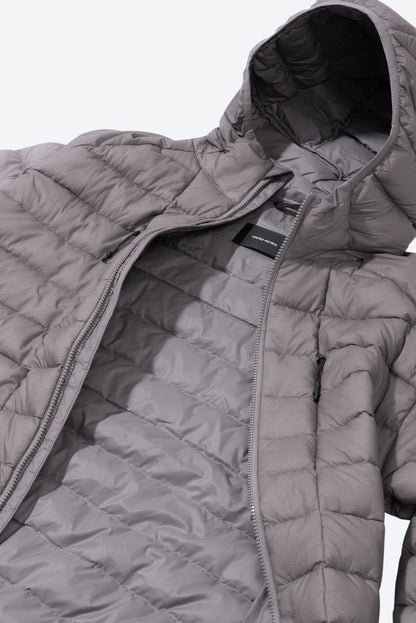 Hiking Patrol Horizon UL 800FP Hooded Down Jacket Slate Brown 開口箇所 ジップ