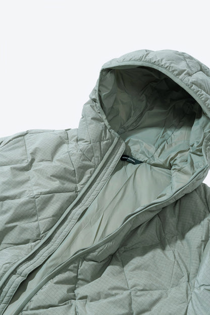 Hiking Patrol Base Grid LT Down Hooded Jacket Thyme 商品画像 開口部
