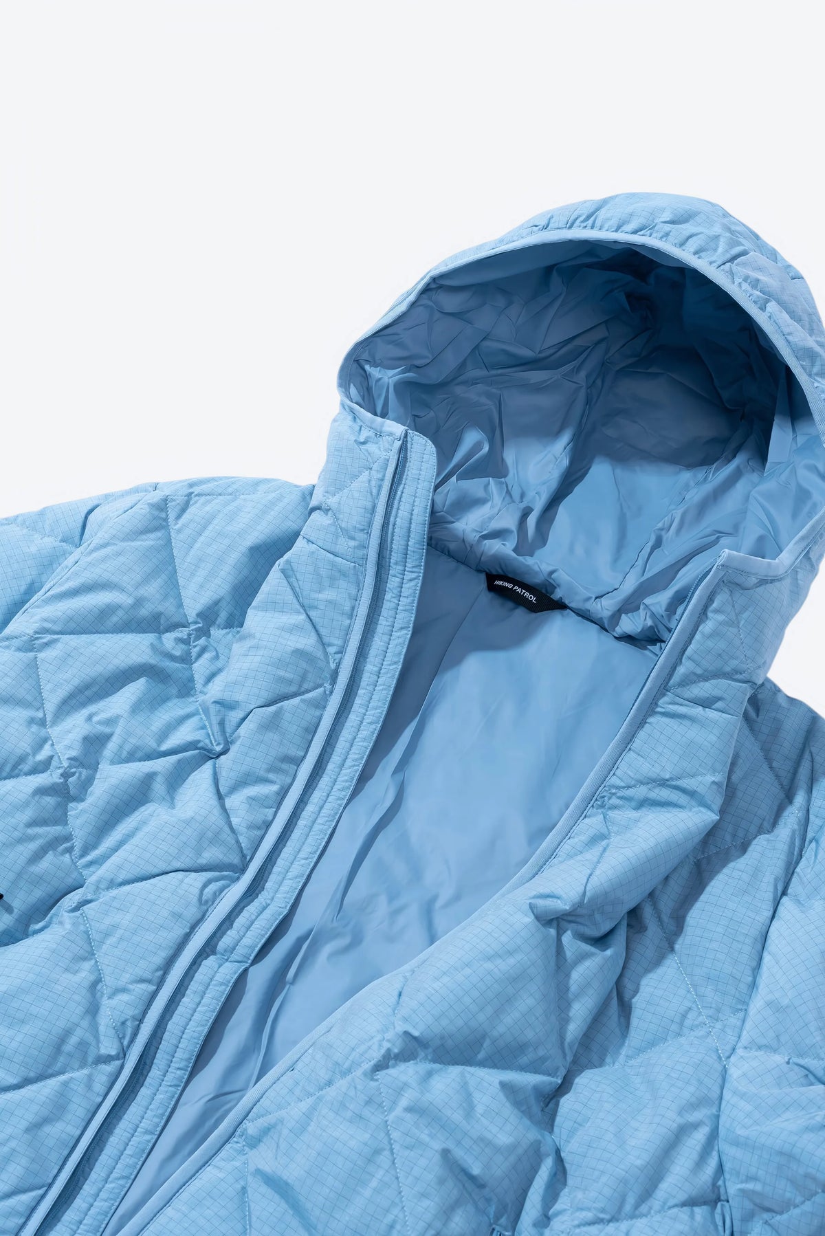 Hiking Patrol Base Grid LT Down Hooded Jacket Blue 商品画像 開口部 ジップ