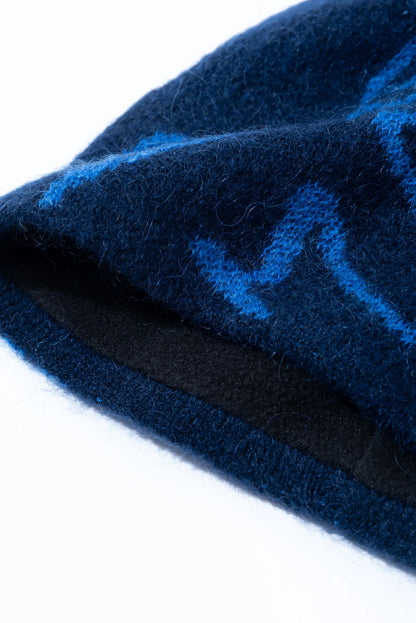 Hiking Patrol Mascot Mohair Mixed Beanie DK Navy 裏側 素材