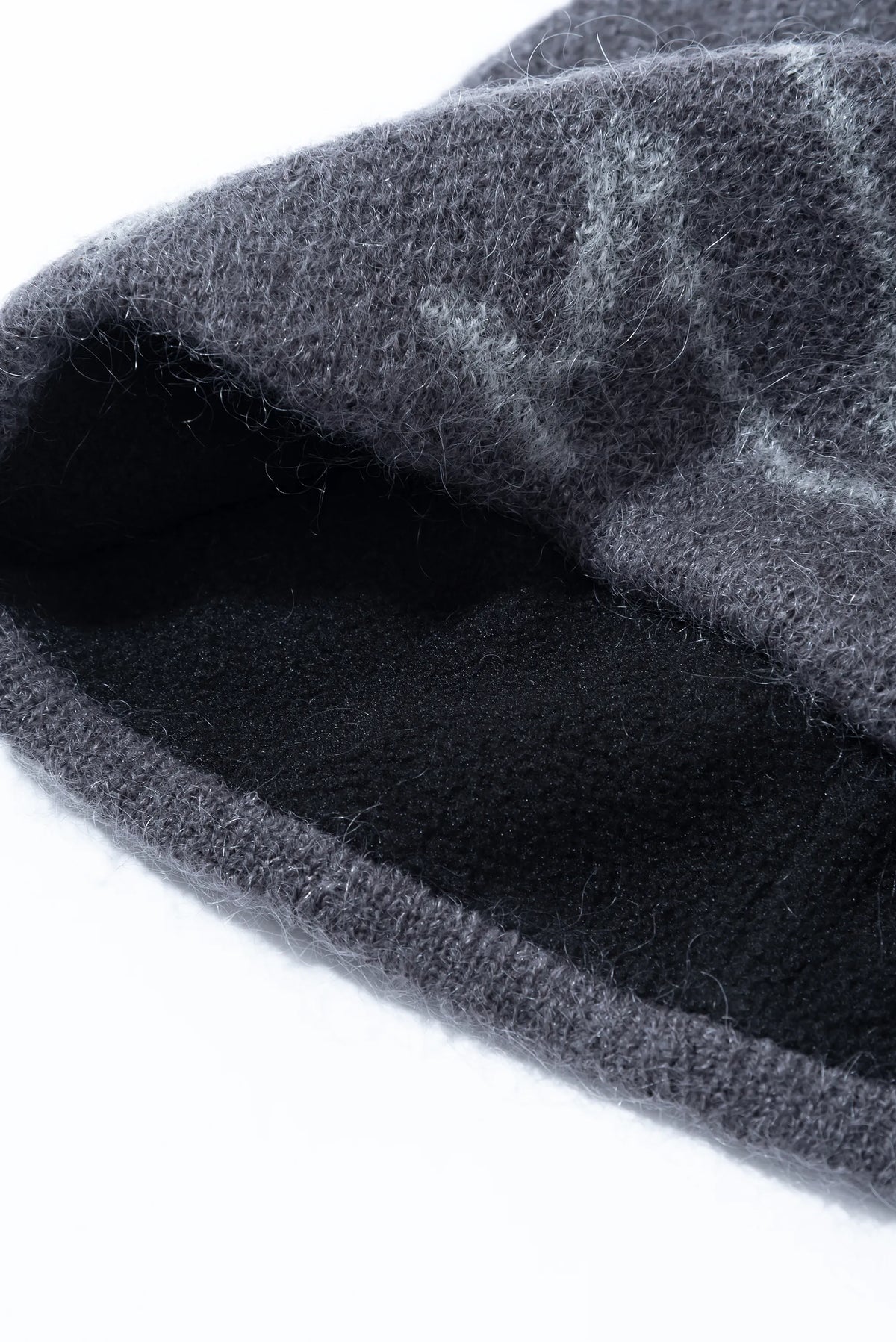 Hiking Patrol Mascot Mohair Mixed Beanie Slate Brown 裏側 素材
