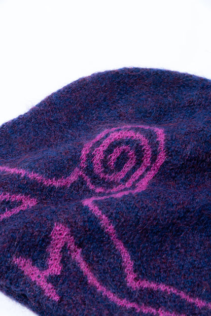 Hiking Patrol Mascot Mohair Mixed Beanie Purple ロゴ詳細