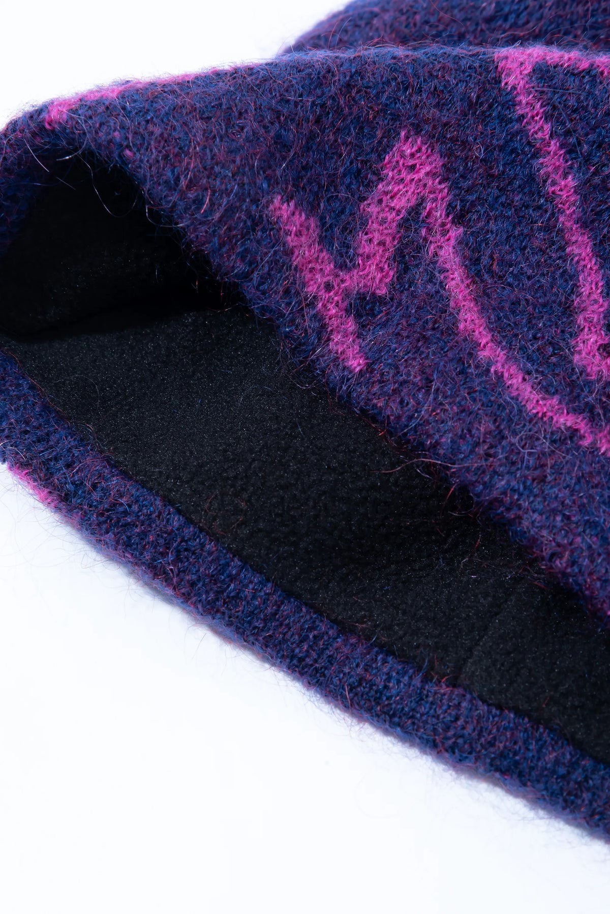 Hiking Patrol Mascot Mohair Mixed Beanie Purple 裏側 素材