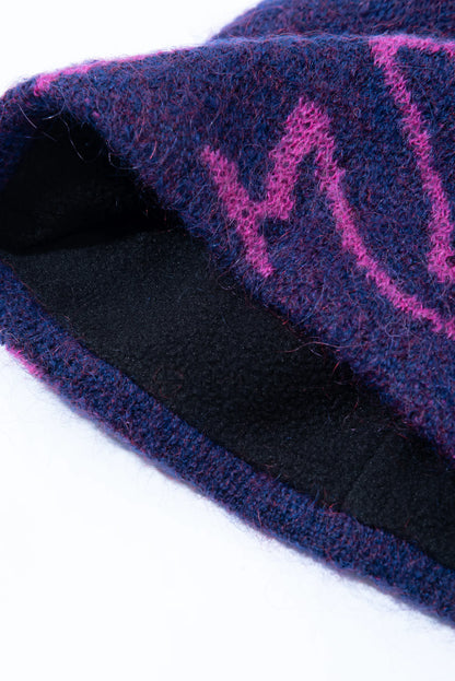 Hiking Patrol Mascot Mohair Mixed Beanie Purple 裏側 素材