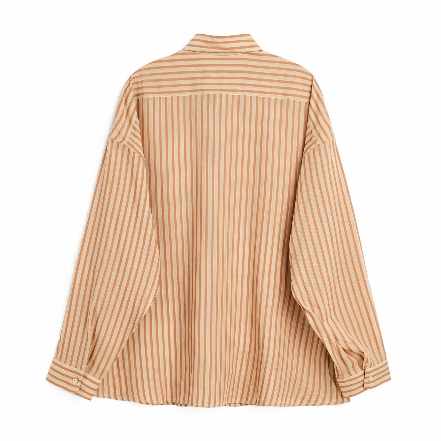 SUNFLOWER STABLE SHIRT Brown Stripe バックデザイン背面シルエット