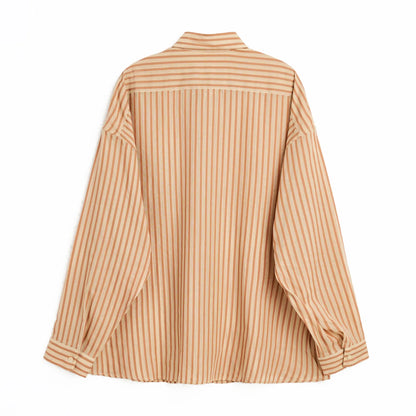 SUNFLOWER STABLE SHIRT Brown Stripe バックデザイン背面シルエット