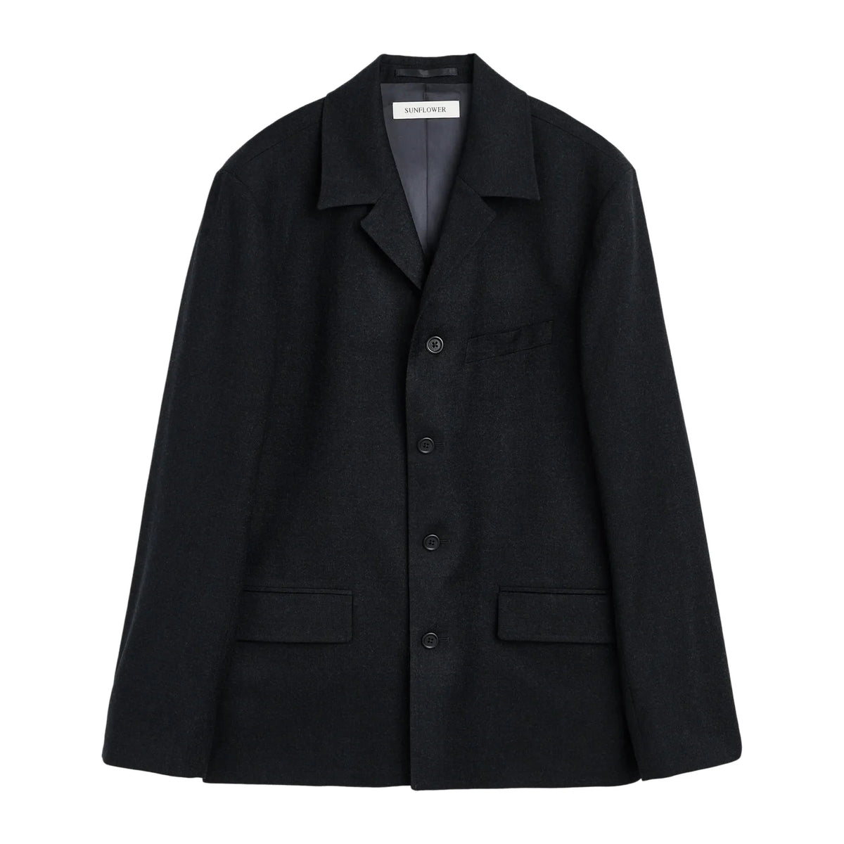 SUNFLOWER 4 Button Blazer Tropical Wool Black 商品画像 正面