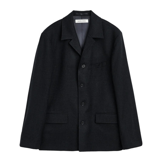 SUNFLOWER 4 Button Blazer Tropical Wool Black 商品画像 正面
