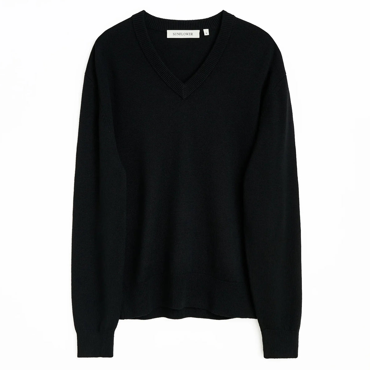 SUNFLOWER Moon Merino V Neck Black 商品画像 正面