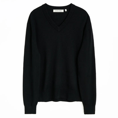 SUNFLOWER Moon Merino V Neck Black 商品画像 正面