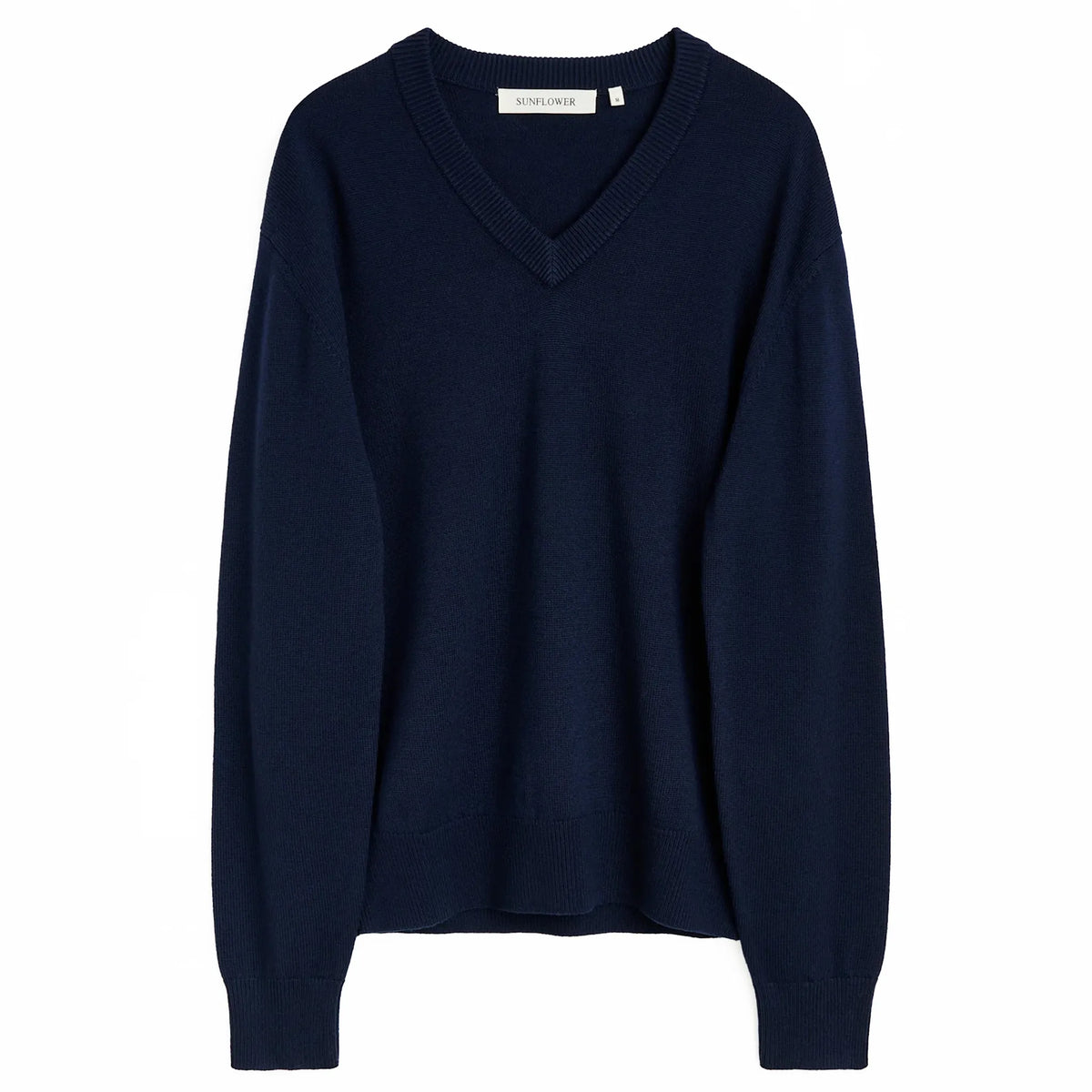 SUNFLOWER Moon Merino V Neck Navy 商品画像 正面