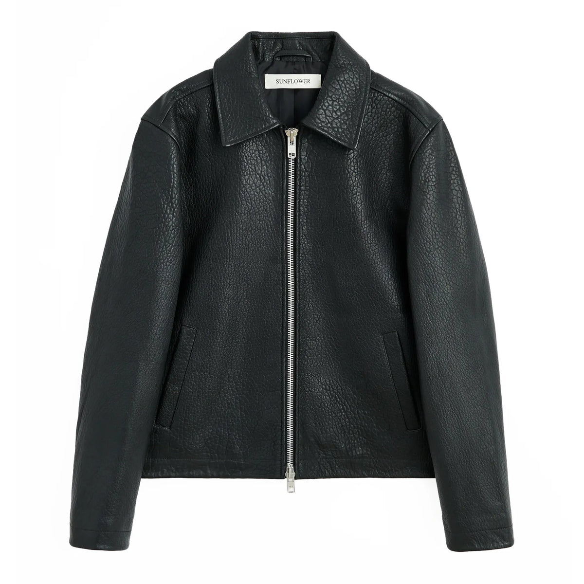 SUNFLOWER Short Leather Jacket Black 商品画像 正面