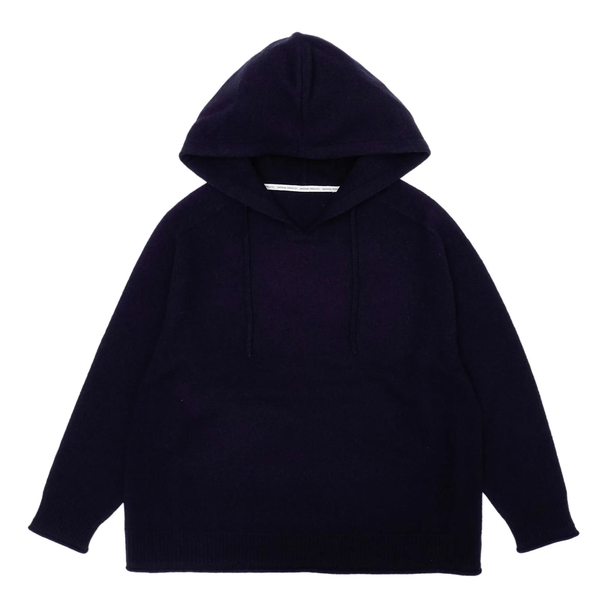 UNIVERSAL PRODUCTS. Felted Merino Wool Hoodie Knit Navy 商品画像 正面