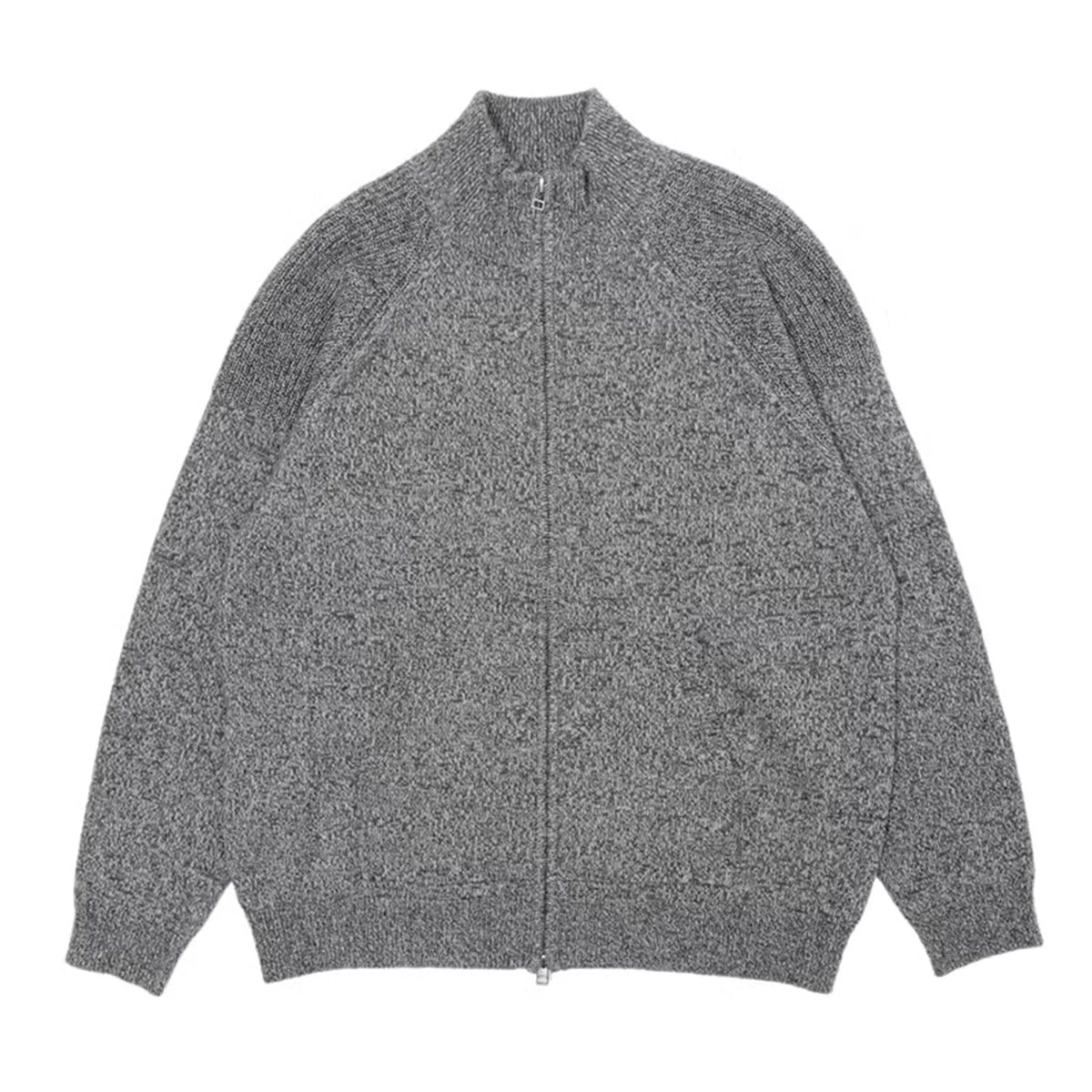 UNIVERSAL PRODUCTS. Wool Cotton Drivers Knit Gray 商品画像 正面