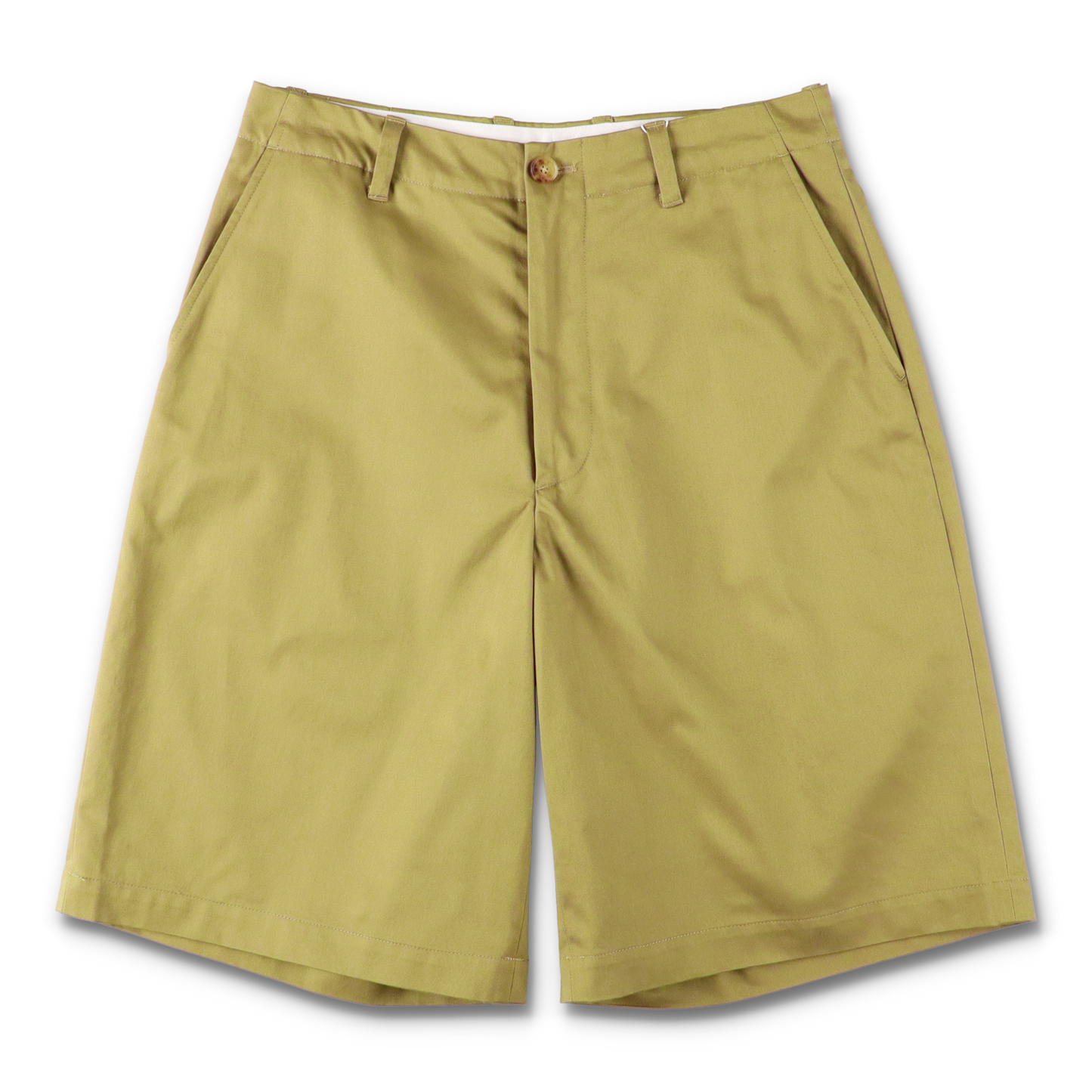 UNIVERSAL PRODUCTS. NO TUCK CHINO SHORTS CAMEL【251-60511A】(N)