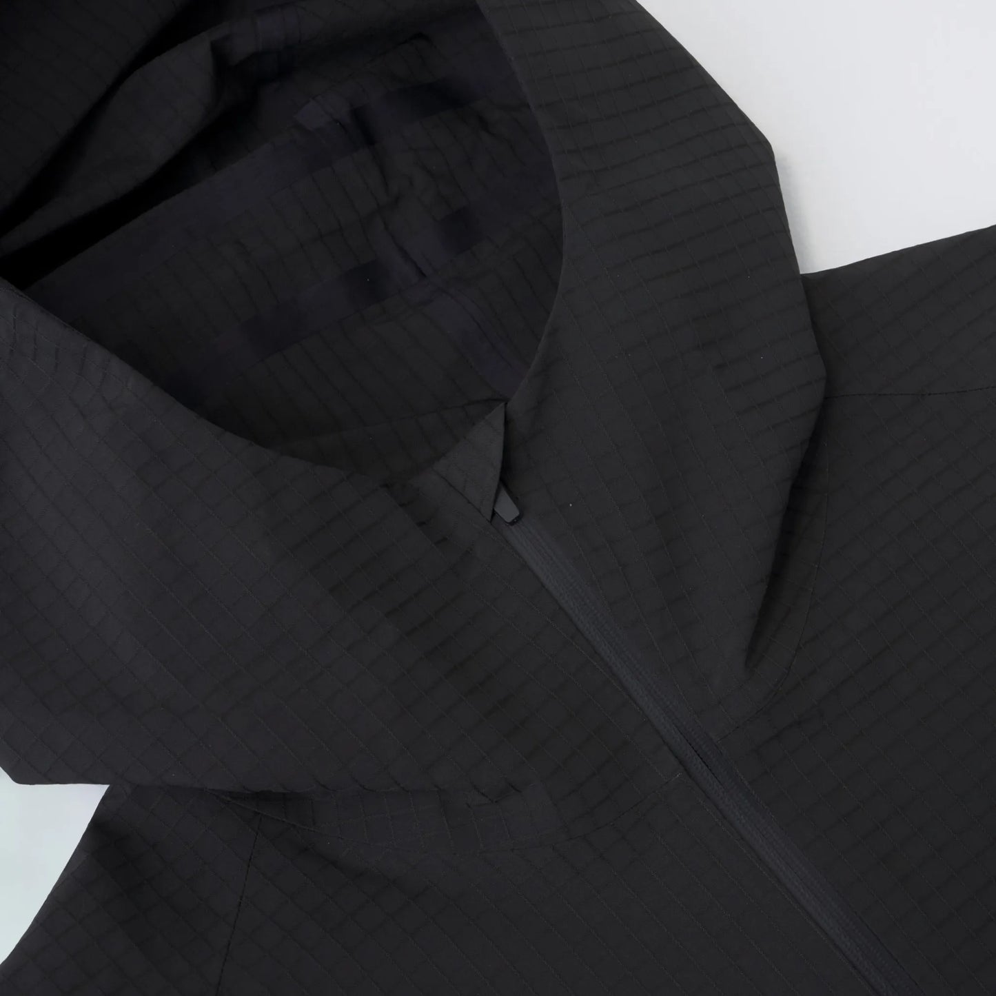 Hiking Patrol WAYPOINT RIPSTOP HOODED JACKET CHARCOAL BLACK 首元ディテール ファスナー仕様 止水ジップ仕様