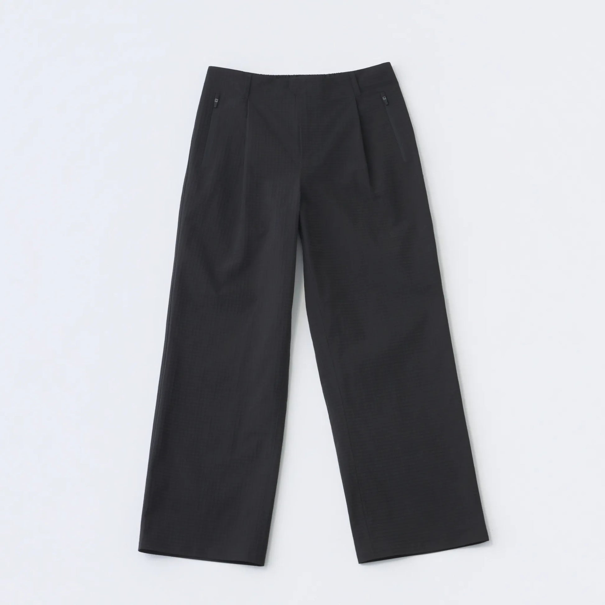 Hiking Patrol WAYPOINT RIPSTOP PLEATED TROUSER CHARCOAL BLACK フロントデザイン パンツ 全体ビュー