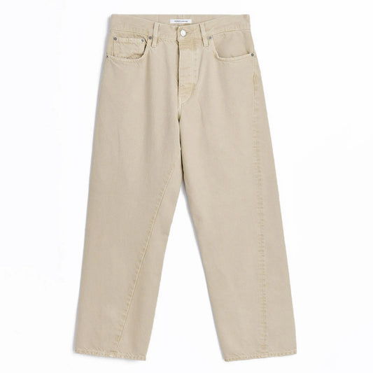 SUNFLOWER WIDE TWIST DENIM VINTAGE SAND フロントデザイン パンツ 全体ビュー