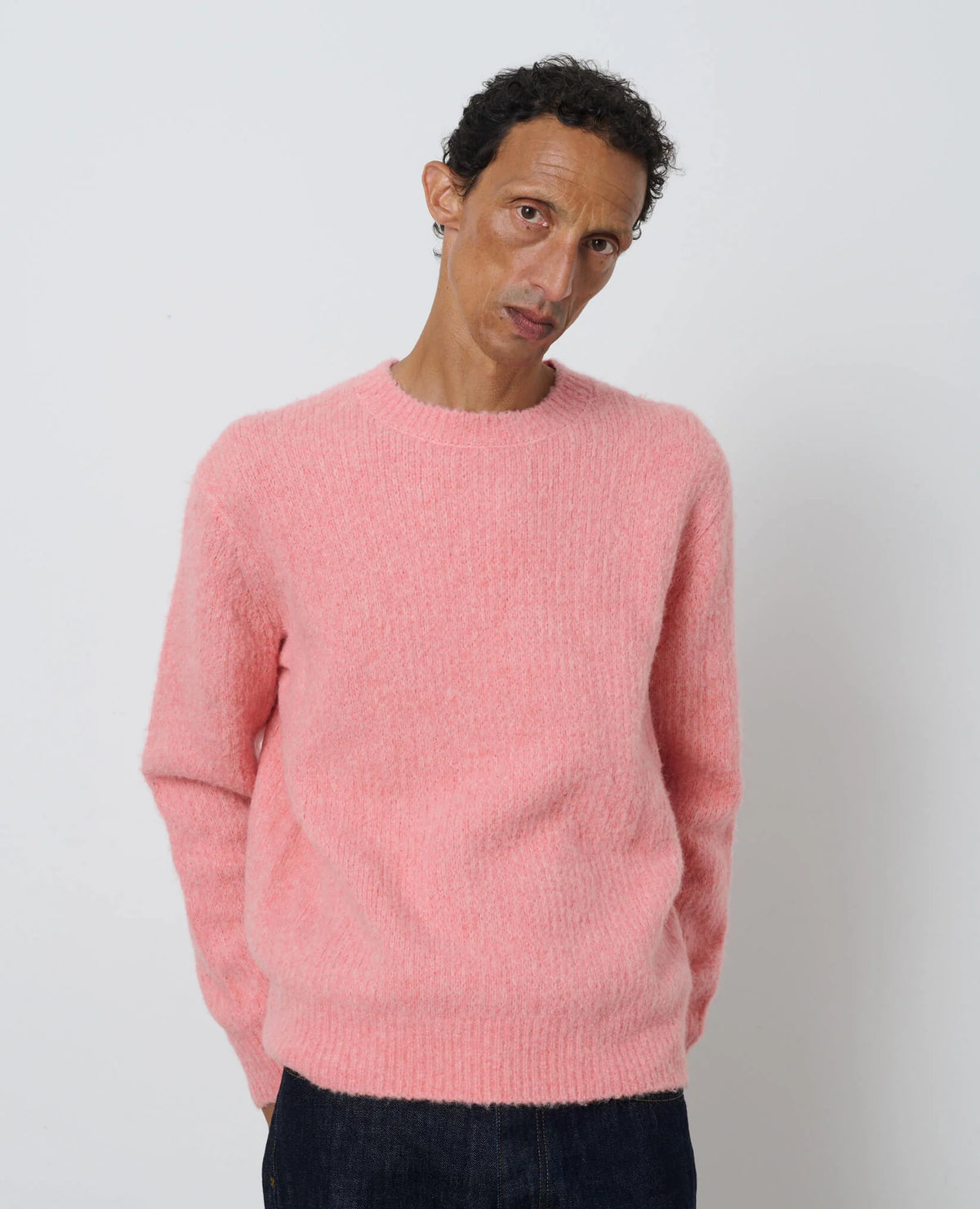 SUNFLOWER Yak Sweater Bubble Gum 着用イメージ 正面