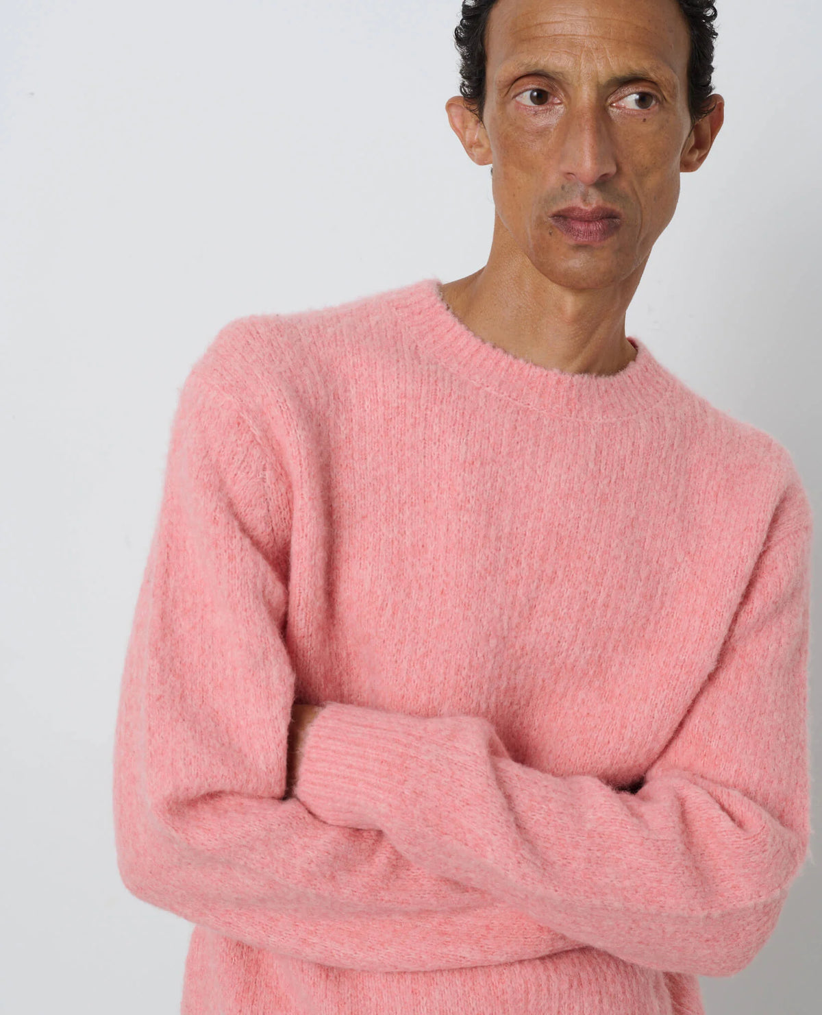 SUNFLOWER Yak Sweater Bubble Gum 正面 着用