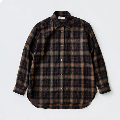 ENCOMING Classic Long Sleeve Shirt Brown / Khaki 商品画像 正面